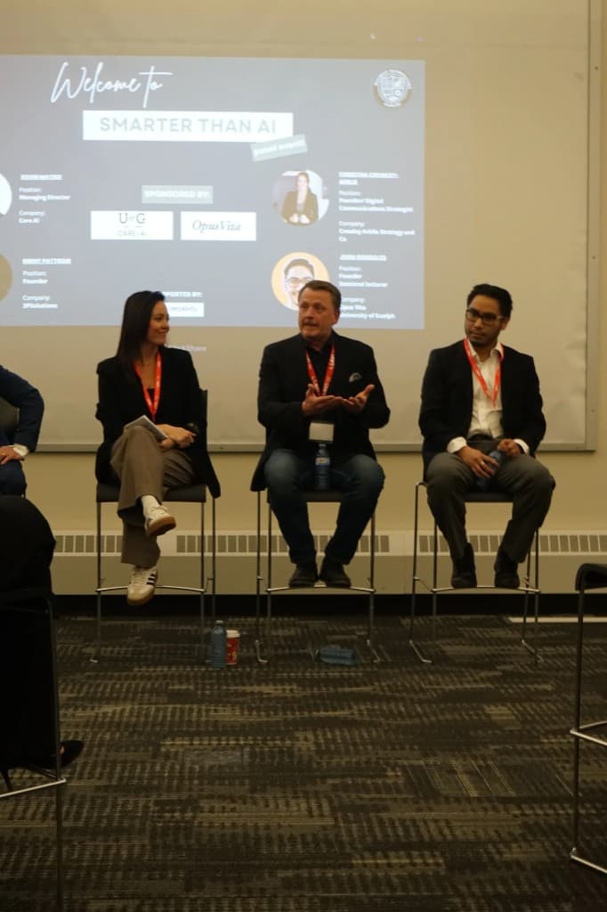 Industry panelists seated at the Smarter Than AI Panel
